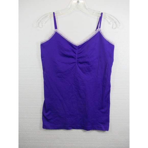 Victoria's Secret Tops - Victoria's Secret Nylon Stretch Camisole Tank Top Women XL Purple Built in Bra